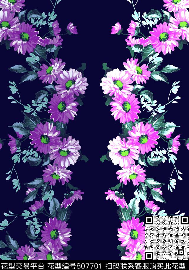 20173181b.jpg - 807701 - 雏菊 时尚独幅 女装 - 传统印花花型 － 女装花型设计 － 瓦栏