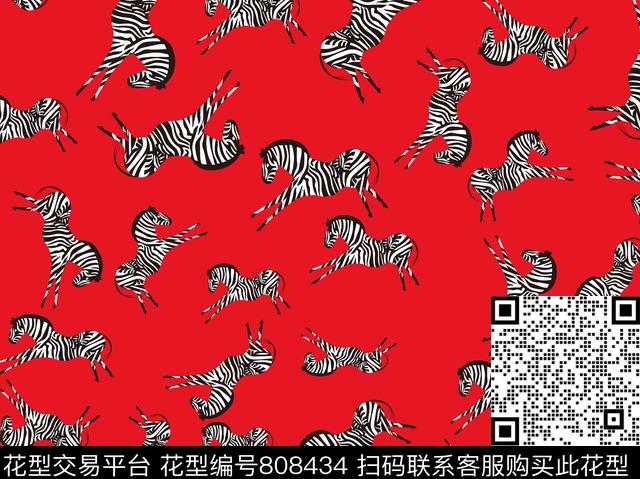 MF77.jpg - 808434 - 动物组合 斑马纹 女装 - 数码印花花型 － 女装花型设计 － 瓦栏