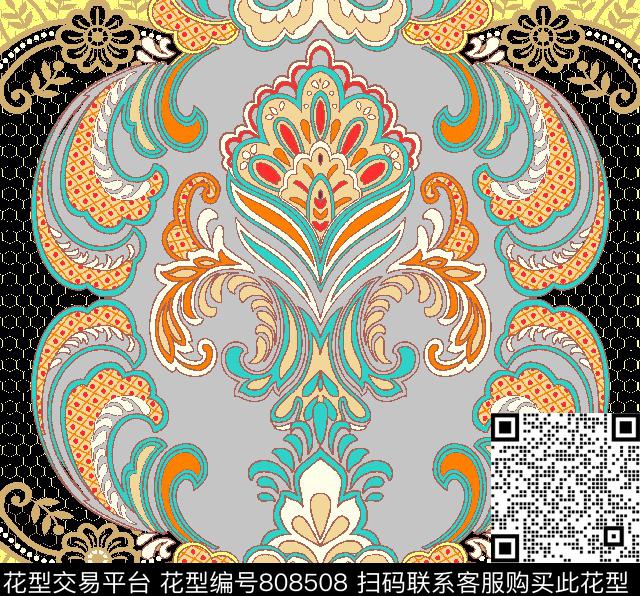 凯斯蝶-2.tif - 808508 - 简欧 图腾 地毯 - 数码印花花型 － 女装花型设计 － 瓦栏