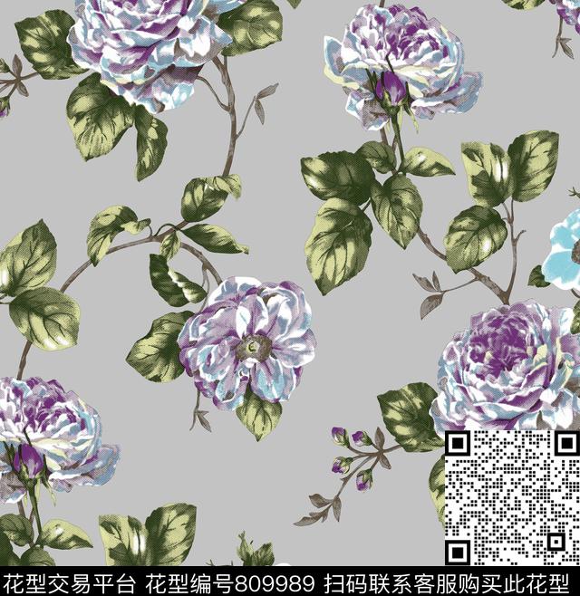 DS11037.jpg - 809989 - 花朵 床品 花卉 - 传统印花花型 － 床品花型设计 － 瓦栏