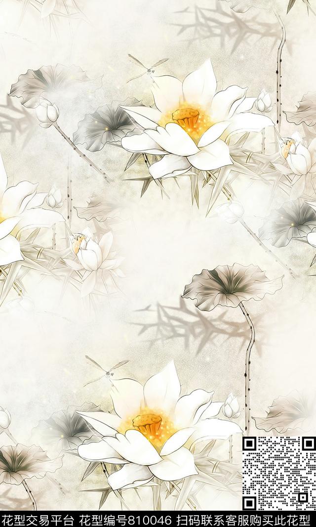 51.jpg - 810046 - 手绘 花卉 流行时尚 - 数码印花花型 － 女装花型设计 － 瓦栏