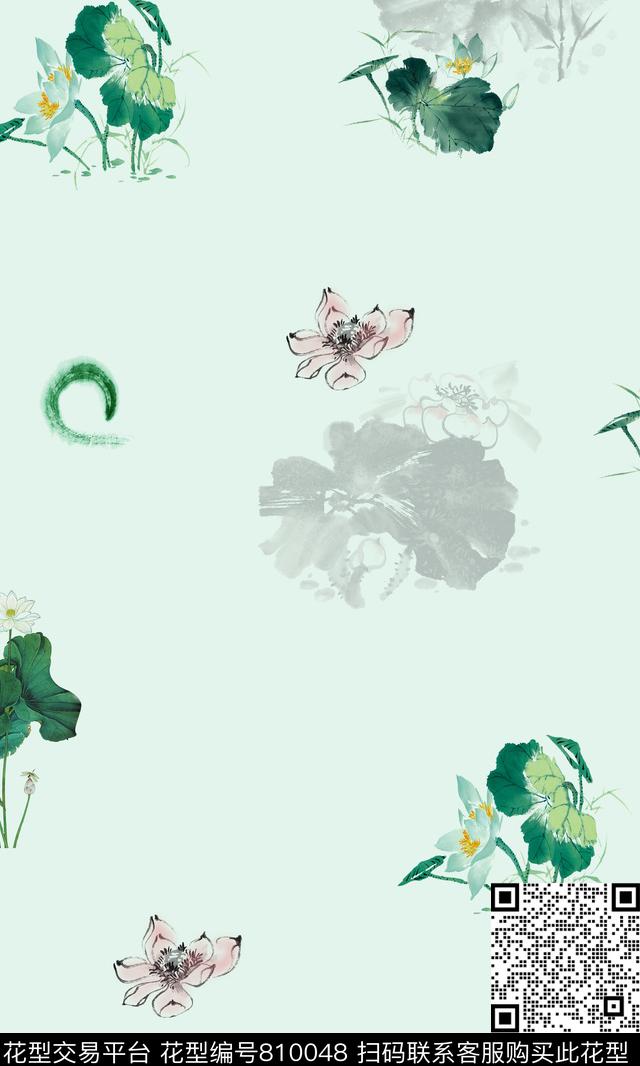 53.jpg - 810048 - 手绘 花卉 流行时尚 - 数码印花花型 － 女装花型设计 － 瓦栏