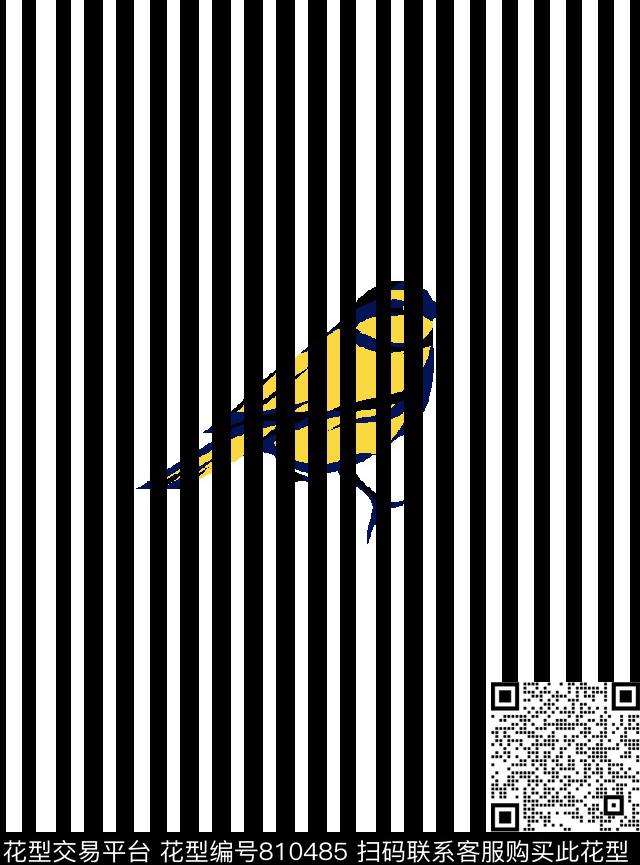 004.tif - 810485 - 几何 鸟 竖条 - 传统印花花型 － 男装花型设计 － 瓦栏