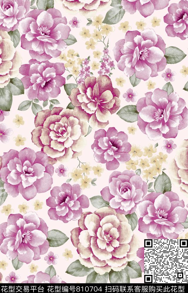 DS11351.jpg - 810704 - 牡丹 花卉 窗帘 - 传统印花花型 － 窗帘花型设计 － 瓦栏