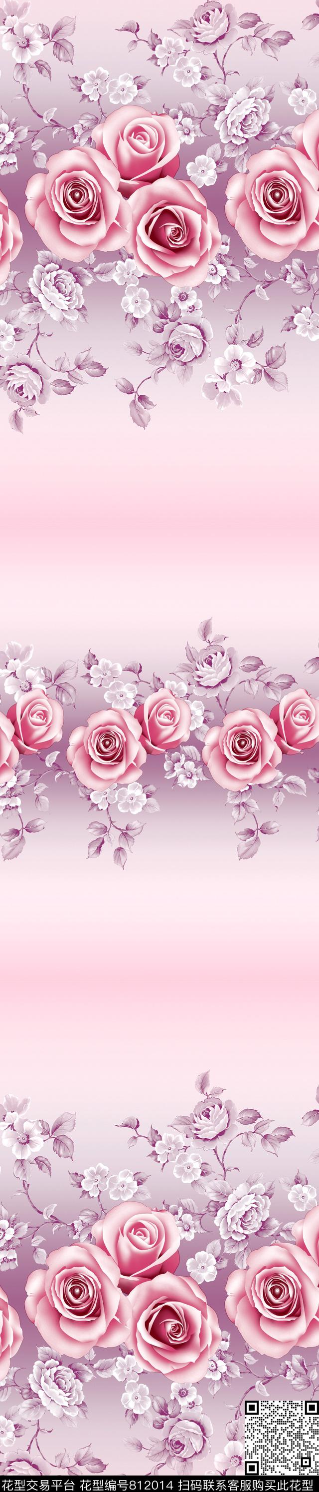 YJH160419y.jpg - 812014 - 玫瑰 花朵 彩条 - 传统印花花型 － 窗帘花型设计 － 瓦栏