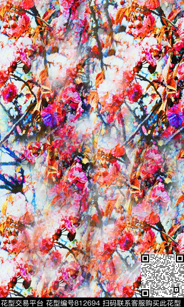 42.jpg - 812694 - 花卉 花朵 大花 - 数码印花花型 － 女装花型设计 － 瓦栏