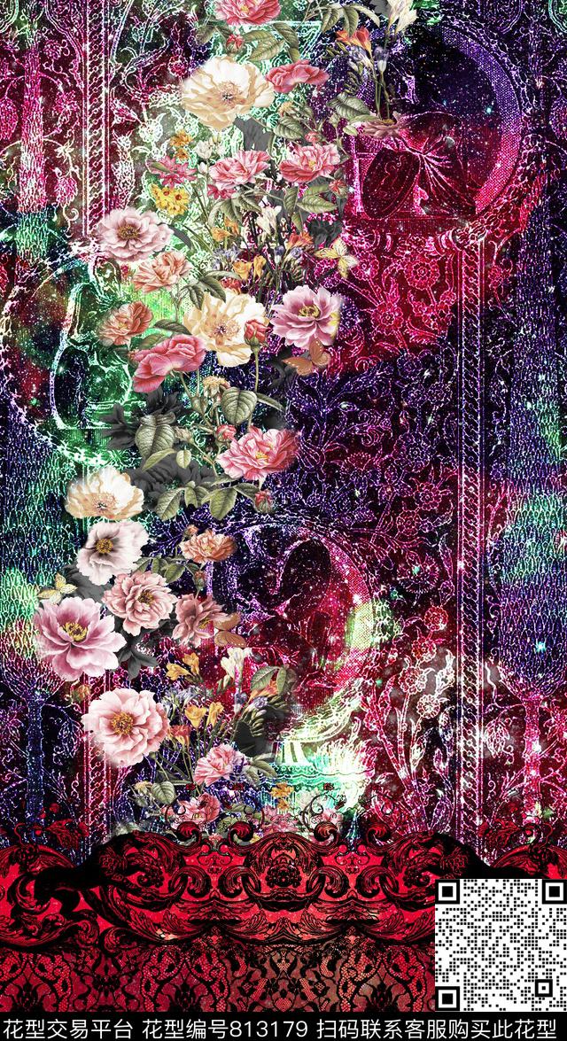 DG14-597_P3.tif - 813179 - 花卉 花朵 牡丹 - 数码印花花型 － 女装花型设计 － 瓦栏