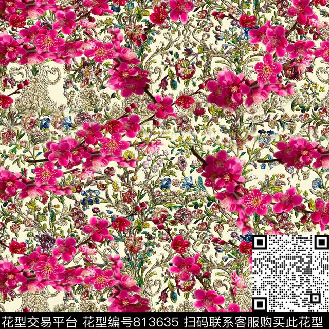 new d1.jpg - 813635 - flower colorfull colorise - 数码印花花型 － 女装花型设计 － 瓦栏
