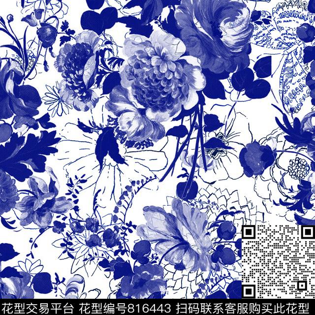 20170323-2.tif - 816443 - 花卉 乱花 植物 - 传统印花花型 － 女装花型设计 － 瓦栏