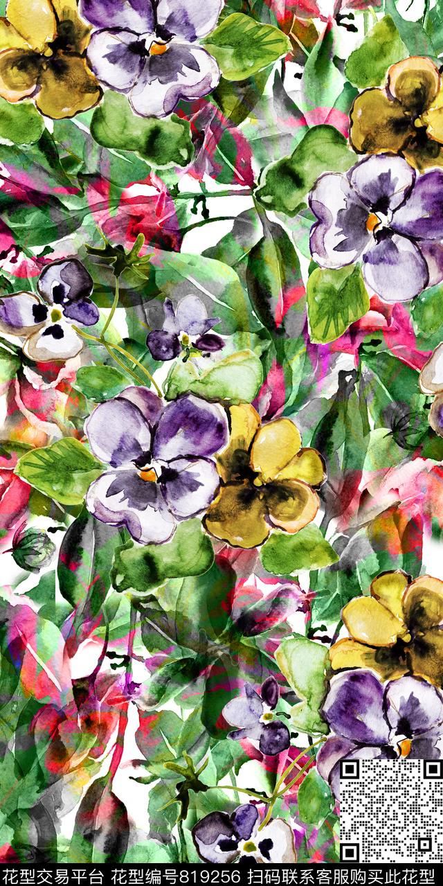 h162.jpg - 819256 - 数码花 花朵 花卉 - 数码印花花型 － 女装花型设计 － 瓦栏