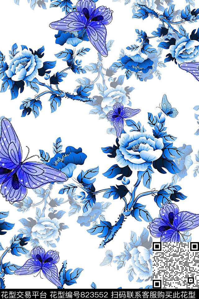 170326-2.jpg - 823552 - 女装 青花 中国风 - 数码印花花型 － 女装花型设计 － 瓦栏