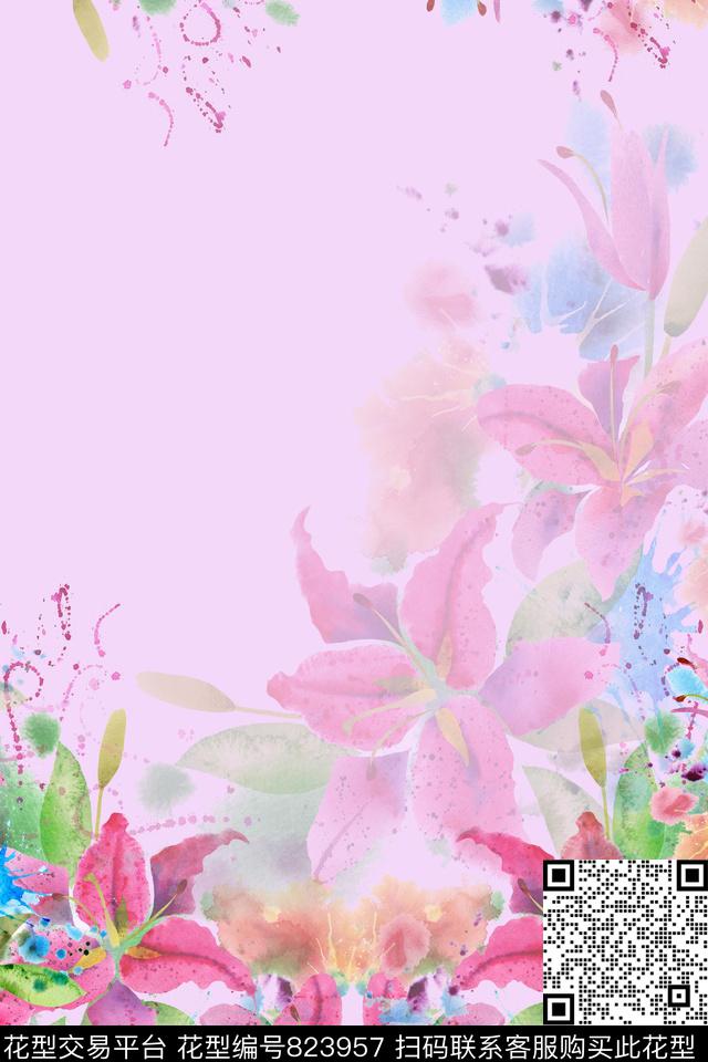 047.2.jpg - 823957 - 大花 花卉创意 裙子 - 数码印花花型 － 女装花型设计 － 瓦栏