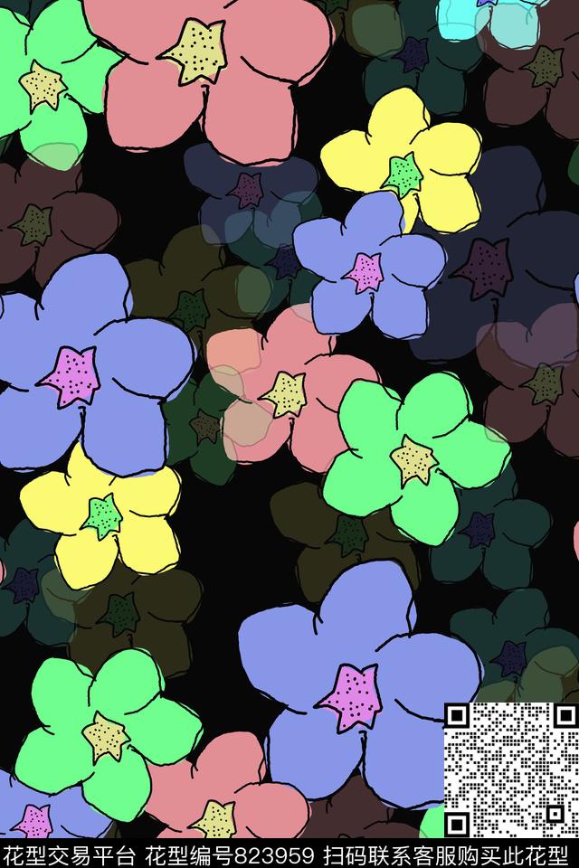 048.jpg - 823959 - 小碎花 花卉创意 花瓣 - 传统印花花型 － 女装花型设计 － 瓦栏