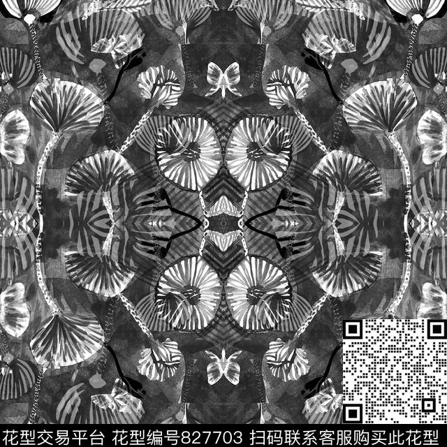 MALE TEXTURE48.jpg - 827703 - 黑白花 纹理 男装 - 传统印花花型 － 男装花型设计 － 瓦栏