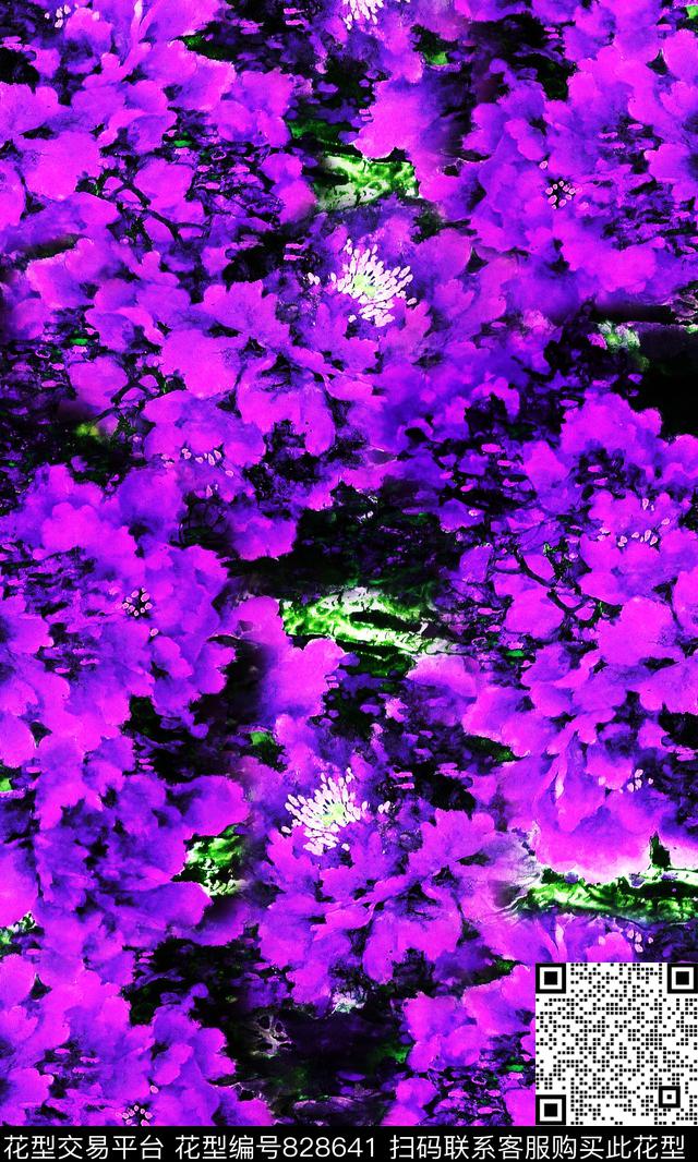 85b.jpg - 828641 - 大花 花卉 花朵 - 数码印花花型 － 女装花型设计 － 瓦栏