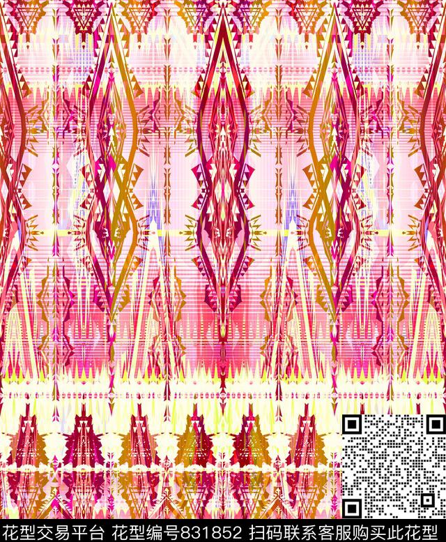 DG25-1706_P1 (W-74 H-91.44cm).jpg - 831852 - 图腾 欧式 波西米亚 - 数码印花花型 － 女装花型设计 － 瓦栏