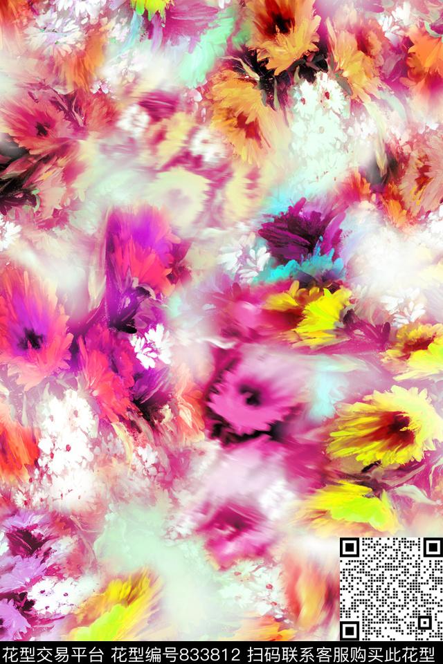 20170413-3.jpg - 833812 - 多色花朵 满版散花 手绘花卉 - 数码印花花型 － 女装花型设计 － 瓦栏