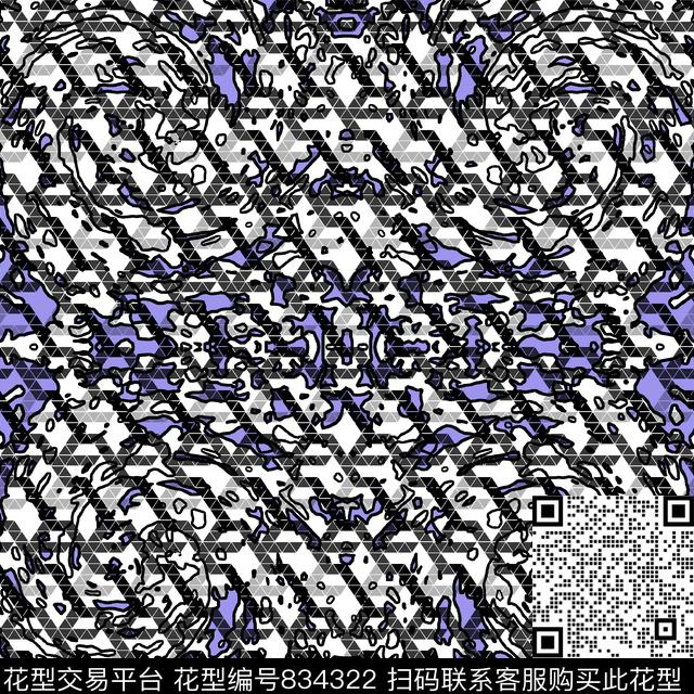 ZENG0034-4.jpg - 834322 - 千鸟格 三角形 波点 - 传统印花花型 － 女装花型设计 － 瓦栏