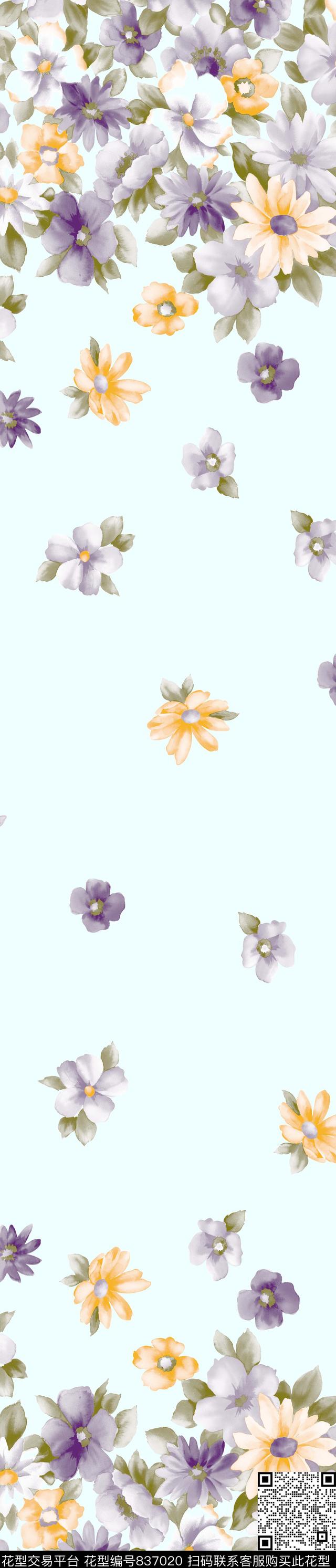 YJH170424b.jpg - 837020 - 花朵 花卉 窗帘 - 传统印花花型 － 窗帘花型设计 － 瓦栏