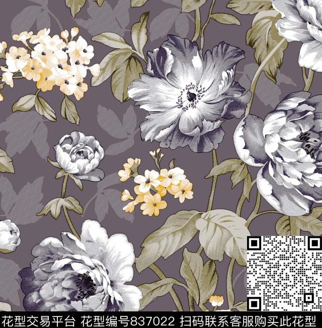 YJH170424d.jpg - 837022 - 花卉 女装 面料 - 传统印花花型 － 方巾花型设计 － 瓦栏