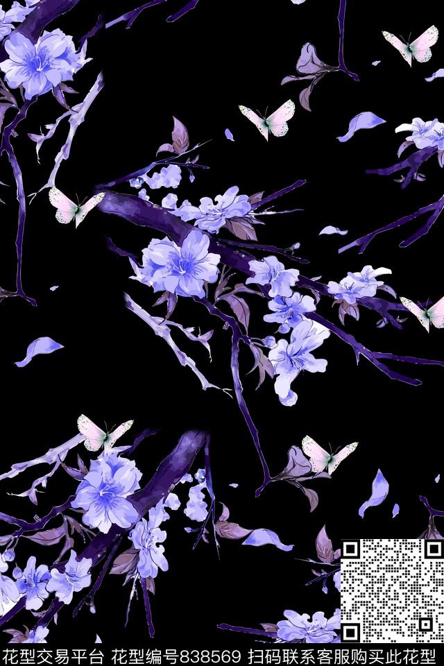 170425-01-03.jpg - 838569 - 桃花 花朵 花卉 - 数码印花花型 － 女装花型设计 － 瓦栏