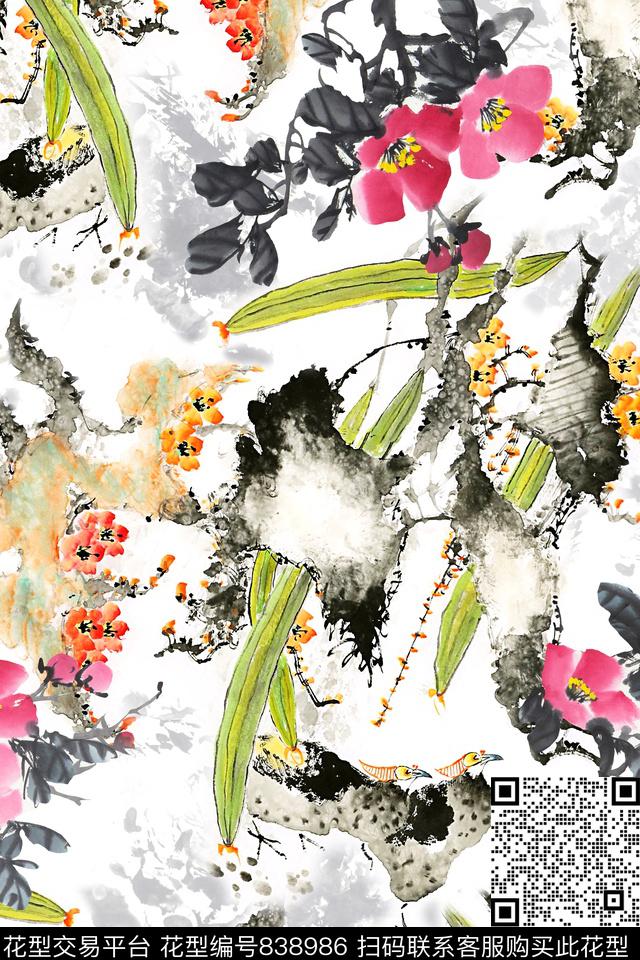 20170419.jpg - 838986 - 手绘花卉 满版散花 中国 - 数码印花花型 － 女装花型设计 － 瓦栏
