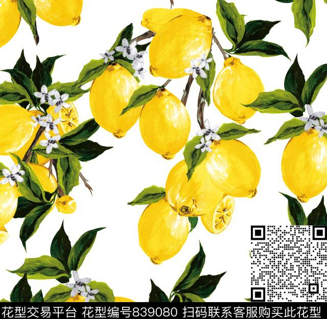 00000046.tif - 839080 - 树叶 花卉 色快 - 数码印花花型 － 女装花型设计 － 瓦栏