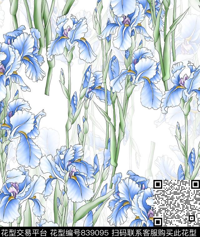 传统花卉女.jpg - 839095 - 花卉 手绘 时装手绘 - 传统印花花型 － 女装花型设计 － 瓦栏