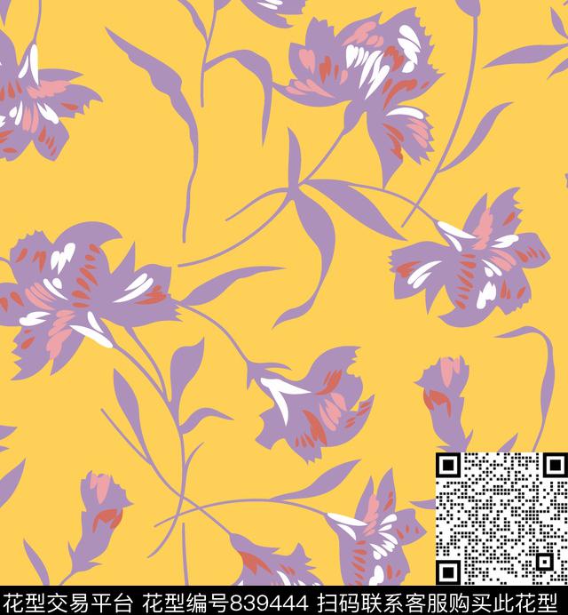 ok3.tif - 839444 - 花卉 传统几何花卉 满版乱花 - 传统印花花型 － 女装花型设计 － 瓦栏