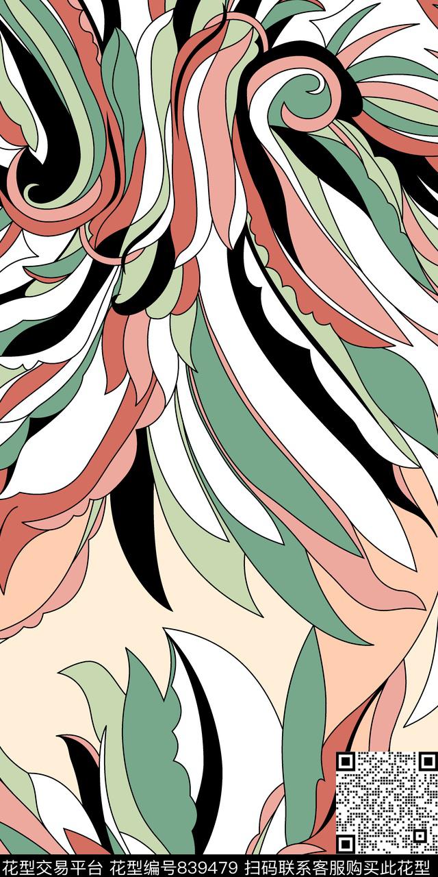 ok2.tif - 839479 - 传统民族风几何花卉 抽象几何花卉 几何 - 传统印花花型 － 女装花型设计 － 瓦栏