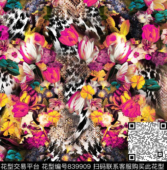 15.jpg - 839909 - 豹纹 动物纹 彩色 - 数码印花花型 － 女装花型设计 － 瓦栏