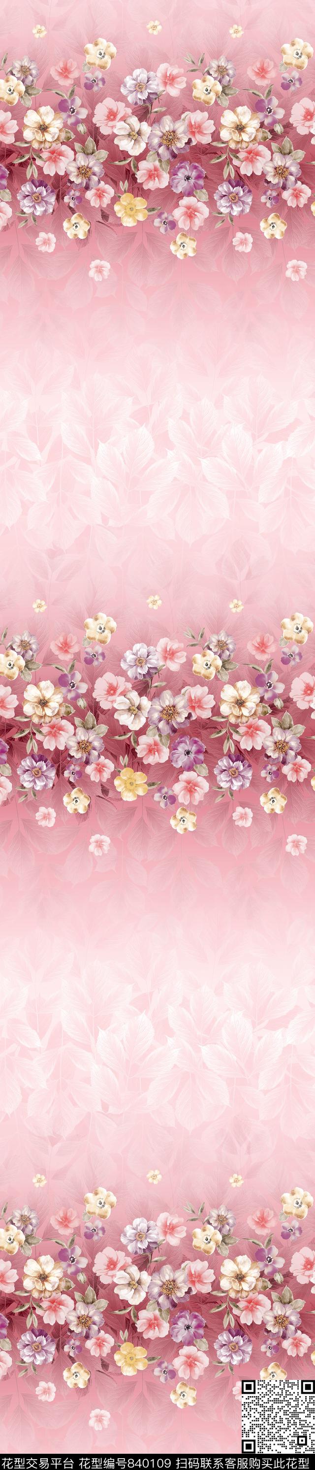 ch170427a.jpg - 840109 - 花朵 花卉 彩条 - 传统印花花型 － 窗帘花型设计 － 瓦栏