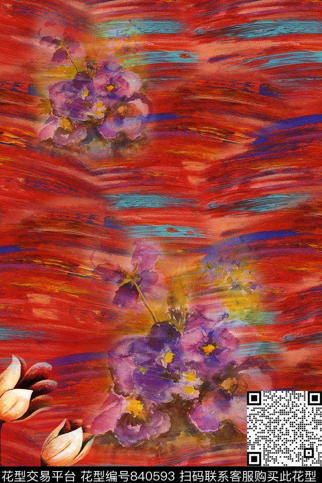 qk0052.jpg - 840593 - 油画 肌理 花卉 - 数码印花花型 － 女装花型设计 － 瓦栏
