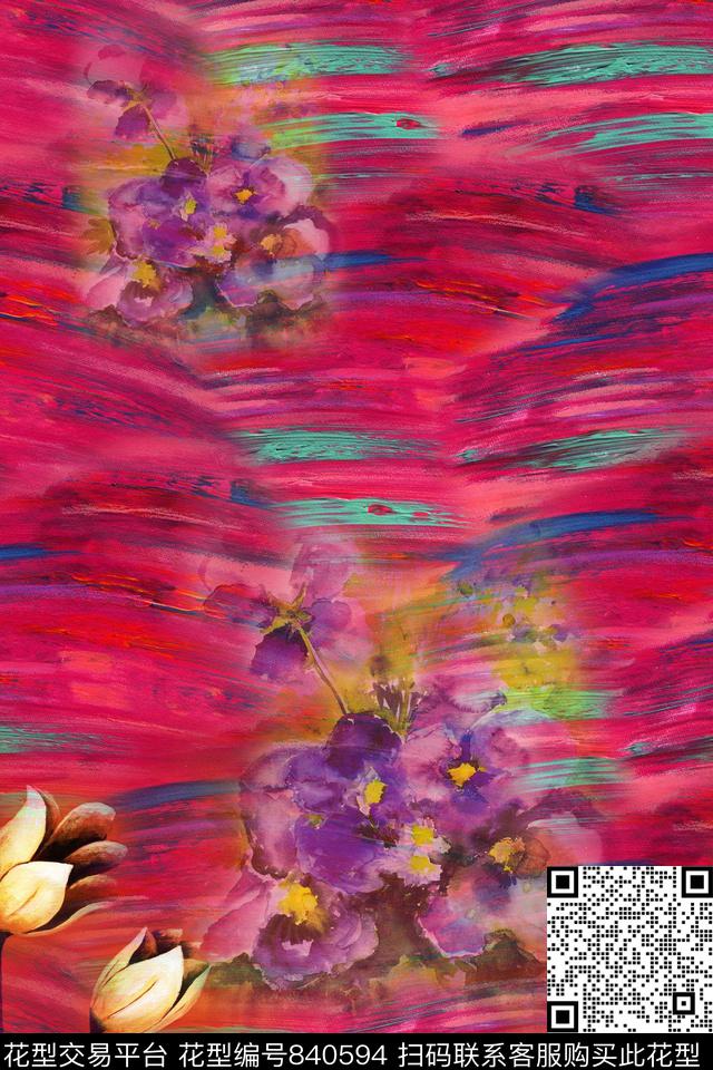 qk0052-1.jpg - 840594 - 油画 肌理 花卉 - 数码印花花型 － 女装花型设计 － 瓦栏