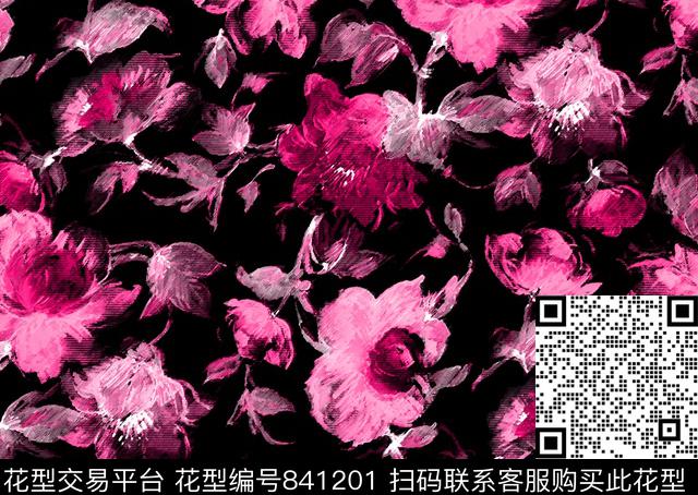 Finger《媚》-13.06.02-32x45CM-1.jpg - 841201 - 花朵 花卉 水彩 - 数码印花花型 － 女装花型设计 － 瓦栏