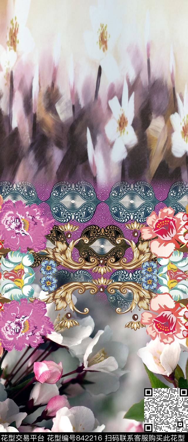 1704-73.jpg - 842216 - 花卉 乱花 民族风 - 数码印花花型 － 女装花型设计 － 瓦栏