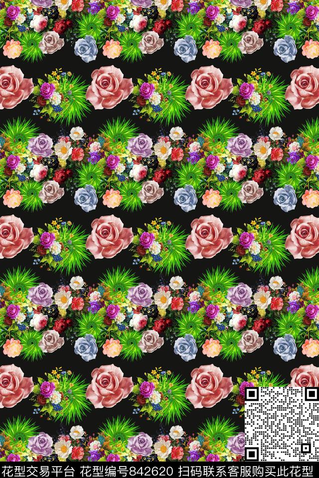 3..jpg - 842620 - 大花 花朵 花卉 - 数码印花花型 － 泳装花型设计 － 瓦栏