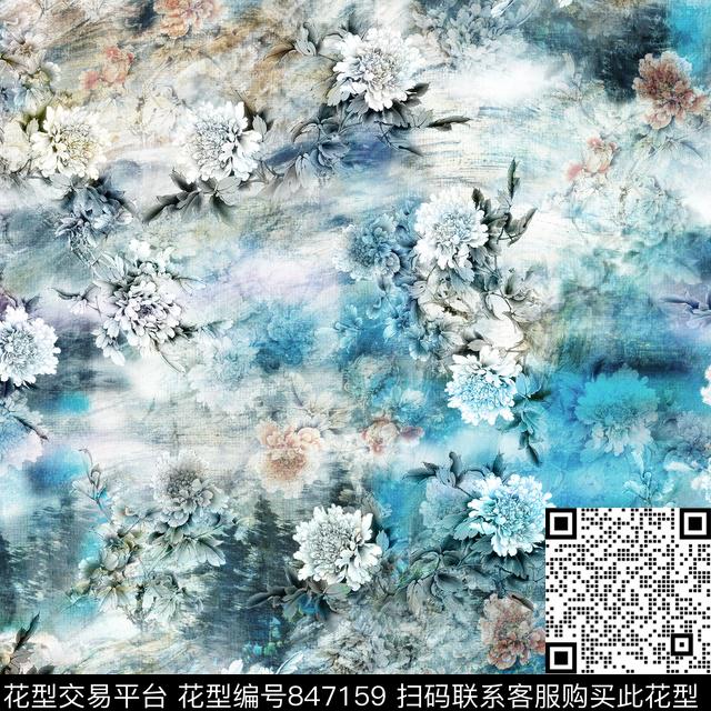 2017004.jpg - 847159 - 牡丹 朦胧 花卉 - 数码印花花型 － 女装花型设计 － 瓦栏