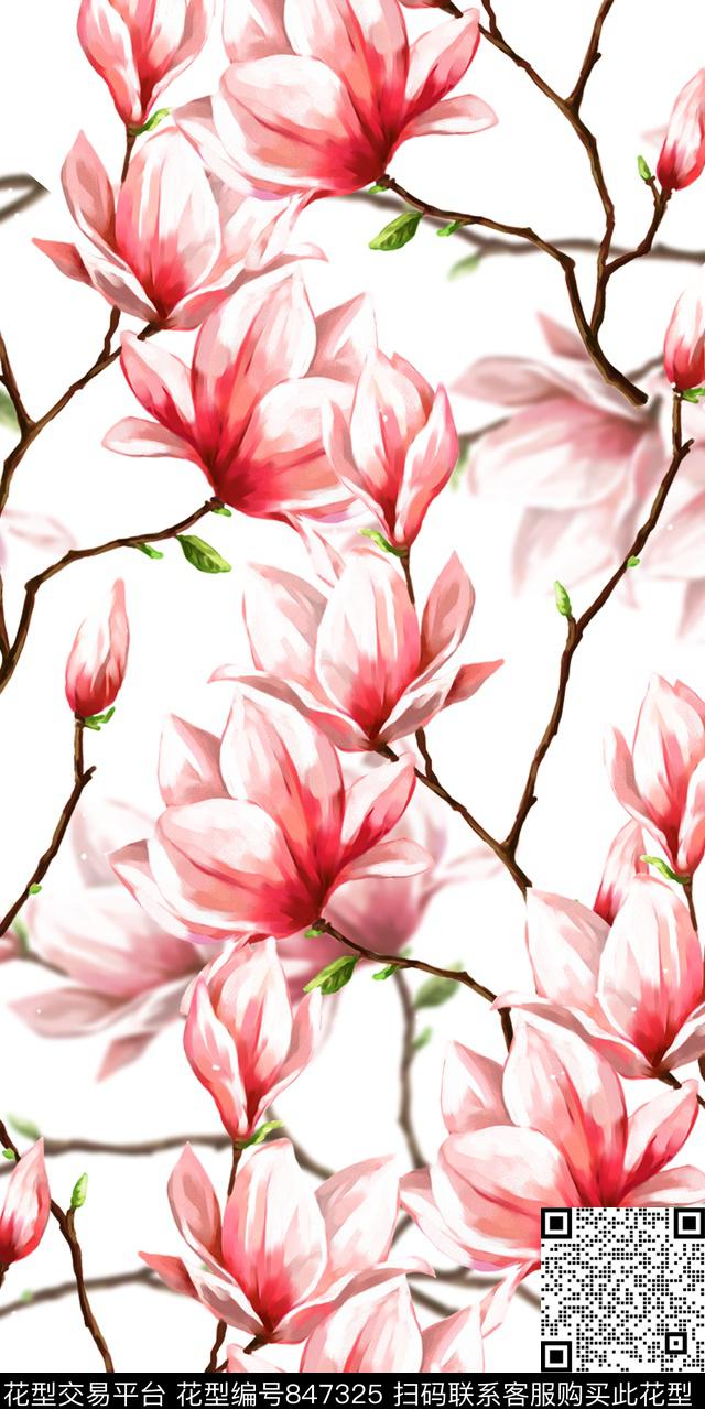 0504-5-1.jpg - 847325 - 花朵 花瓣 花卉 - 数码印花花型 － 女装花型设计 － 瓦栏