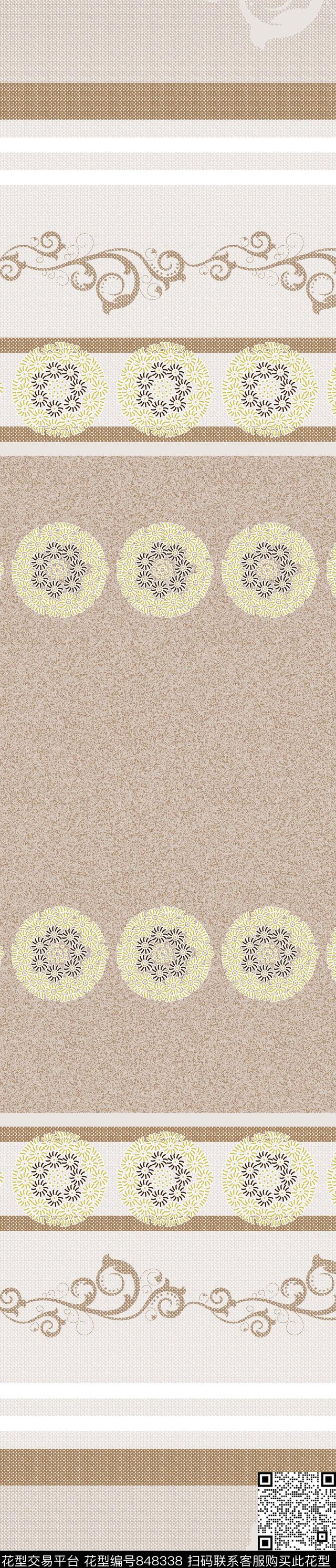 YJH170509e.jpg - 848338 - 花朵 抽象 窗帘 - 传统印花花型 － 窗帘花型设计 － 瓦栏