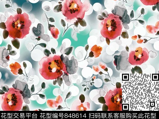 YJH170510b.jpg - 848614 - 抽象 花卉 女装 - 数码印花花型 － 女装花型设计 － 瓦栏
