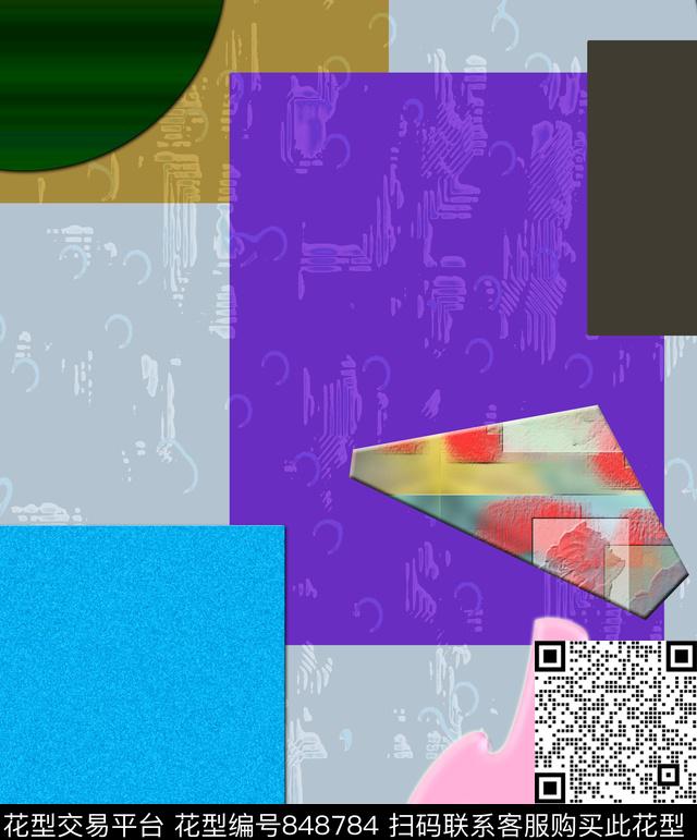 jihe21.jpg - 848784 - 不规则几何 小方块 方格 - 数码印花花型 － 沙发布花型设计 － 瓦栏