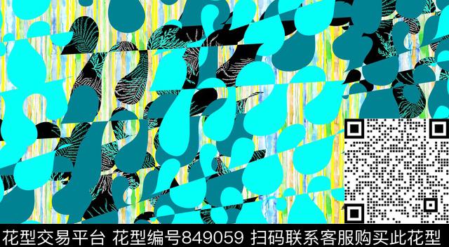 DG64-1465_P3.jpg - 849059 - 趣味 幾何 色彩 - 数码印花花型 － 泳装花型设计 － 瓦栏