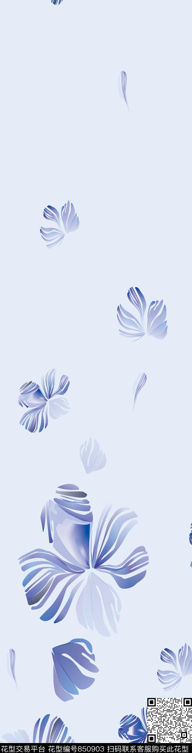 22222.jpg - 850903 - 花瓣 叶子 花卉 - 数码印花花型 － 床品花型设计 － 瓦栏