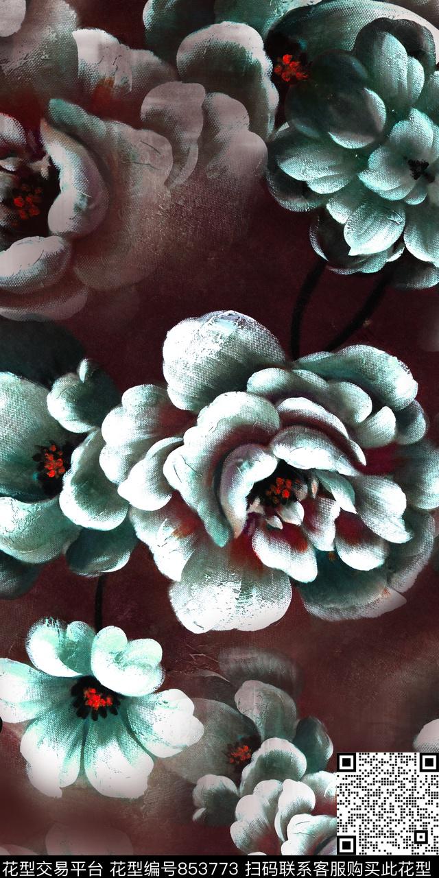 Z-20170057.jpg - 853773 - 艺术花卉 复古 花朵 - 传统印花花型 － 女装花型设计 － 瓦栏