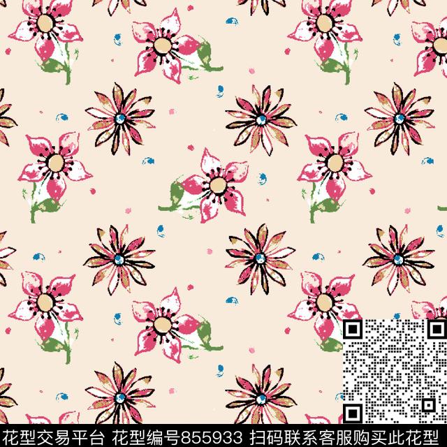 花椒.jpg - 855933 - 小碎花 花朵 花卉 - 传统印花花型 － 沙发布花型设计 － 瓦栏