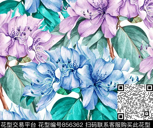 花锦.jpg - 856362 - 绣球花 花卉 花朵 - 数码印花花型 － 女装花型设计 － 瓦栏