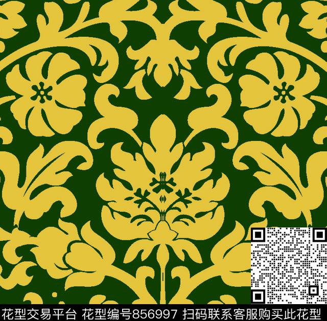 WN017.jpg - 856997 - 欧式花纹 花纹 底纹 - 数码印花花型 － 沙发布花型设计 － 瓦栏
