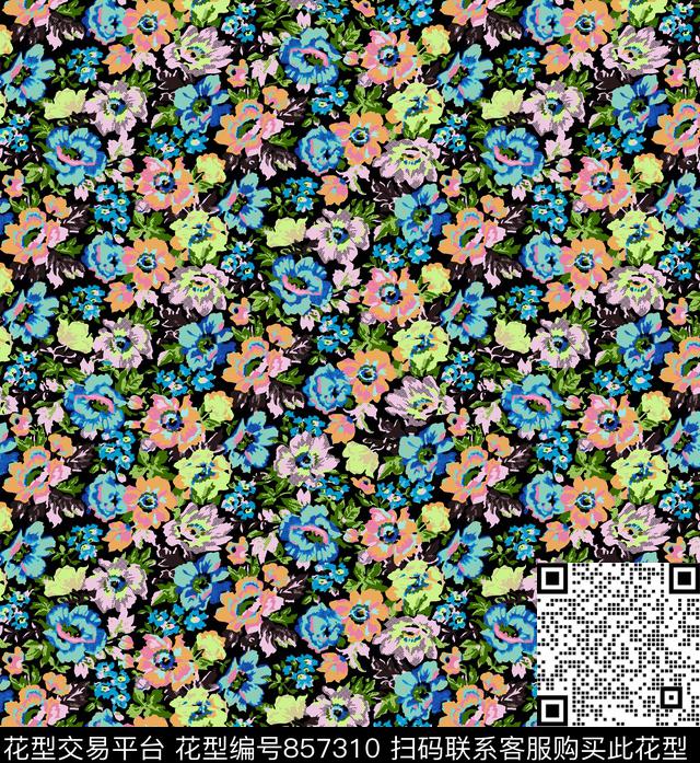 170402-3.jpg - 857310 - 小碎花 花朵 花卉 - 传统印花花型 － 女装花型设计 － 瓦栏