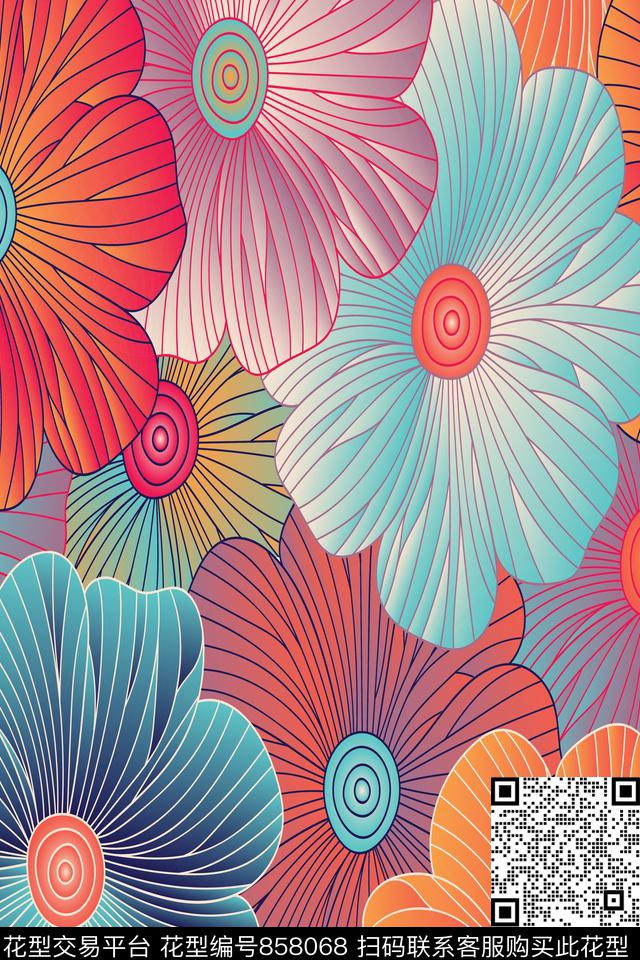 20170524002.jpg - 858068 - 花卉 花朵 花瓣 - 数码印花花型 － 女装花型设计 － 瓦栏